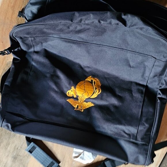 Nice Marine Corps USMC Logo Messenger Bag Unisex Black Top Handle Around Zipper - Picture 1 of 4